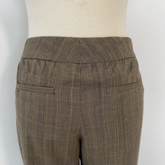 ELIE TAHARI Wool Blend Plaid Flare Leg Mid Rise Classic Trousers Pants Brown | 6 - Picture 8 of 10